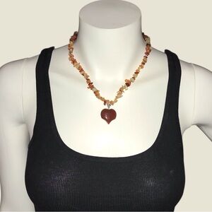 Vintage Handmade Carnelian Stone Necklace